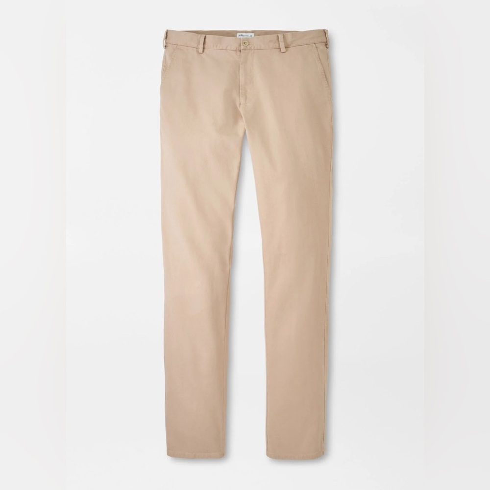 Peter Millar Khaki Pilot Twill Flat Front Pants ME0B06 Pima Cotton Chino